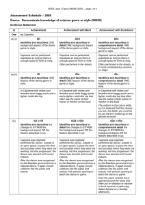 – 2009 Assessment Schedule Evidence Statement