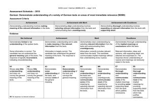 – 2015 Assessment Schedule