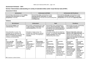 – 2015 Assessment Schedule