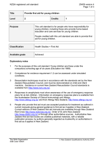 NZQA registered unit standard 25459 version 4  Page 1 of 3