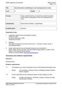 NZQA registered unit standard 8545 version 5  Page 1 of 3