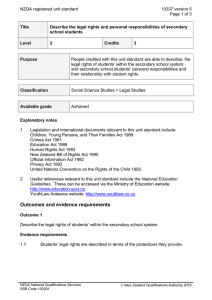 NZQA registered unit standard 10337 version 5  Page 1 of 3