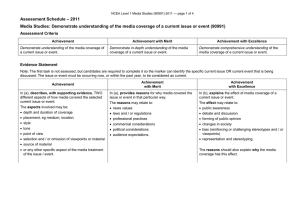 – 2011 Assessment Schedule