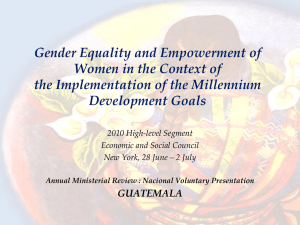 Gender Equality and Empowerment of Women in the Context of Development Goals
