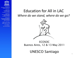 Education for All in LAC UNESCO Santiago ECOSOC