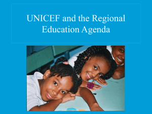 UNICEF and the Regional Education Agenda