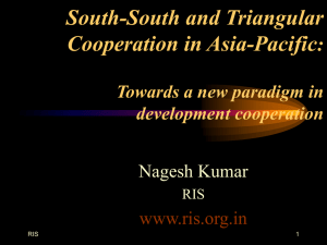Triangular and South-south cooperation in the ESCAP region: a paradigm shift of development cooperation?