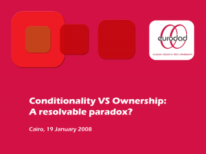 Conditionality versus Ownership: A resolvable paradox?