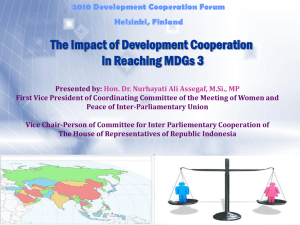 The Impact of Development Cooperation in Reaching MDG 3