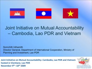 Joint Initiative on Mutual Accountability - Cambodia, Lao PDR and Vietnam