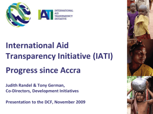 International Aid Transparency Initiative - Progress since Accra