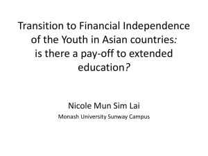 Transition to financial independence of youth in Asian countries: does furthering one's education