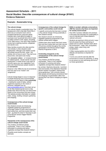 – 2011 Assessment Schedule Social Studies: Describe consequences of cultural change (91041)