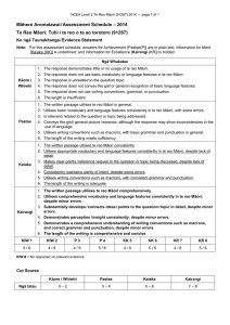 Māhere Aromatawai – 2014 / Assessment Schedule