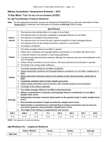 Māhere Aromatawai / Assessment Schedule – 2013