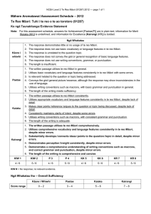 Māhere Aromatawai – 2012 / Assessment Schedule