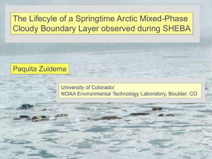The Lifecyle of a Springtime Arctic Mixed-Phase Paquita Zuidema University of Colorado/