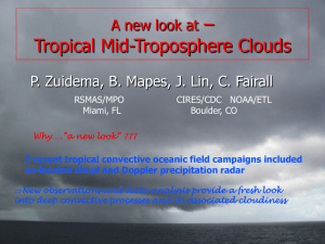 – Tropical Mid-Troposphere Clouds A new look at