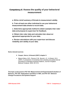 :  Assess the quality of your behavioral measurement