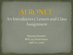 AERONET: An introductory lesson and class assignment