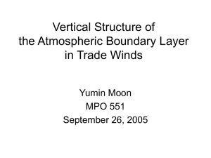Vertical Structure of the Atmospheric Boundary Layer in Trade Winds Yumin Moon