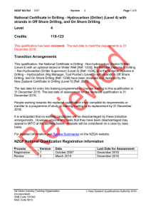 National Certificate in Drilling - Hydrocarbon (Driller) (Level 4) with