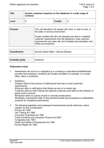 NZQA registered unit standard 11815 version 6  Page 1 of 4