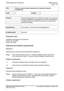 NZQA registered unit standard 24697 version 2  Page 1 of 3