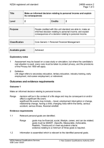 NZQA registered unit standard 24699 version 2  Page 1 of 3