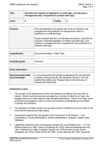 NZQA registered unit standard 28916 version 1  Page 1 of 3