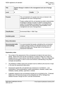 NZQA registered unit standard 28917 version 1  Page 1 of 3
