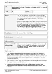 NZQA registered unit standard 28918 version 1  Page 1 of 4