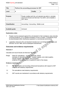 NZQA unit standard 11615 version 7