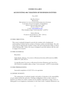 ACCT 440: Taxation of Business Entities