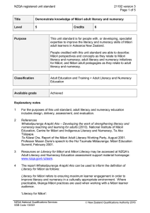 NZQA registered unit standard 21192 version 3  Page 1 of 5