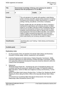 NZQA registered unit standard 26619 version 2  Page 1 of 5
