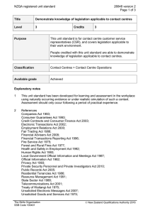 NZQA registered unit standard 26848 version 2  Page 1 of 3
