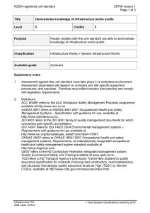 NZQA registered unit standard 26790 version 1  Page 1 of 3