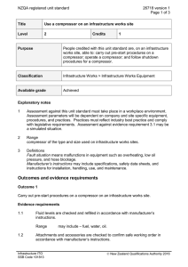 NZQA registered unit standard 26718 version 1  Page 1 of 3