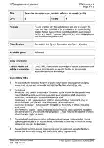 NZQA registered unit standard 27541 version 1  Page 1 of 3