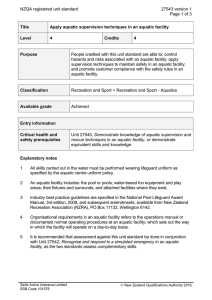 NZQA registered unit standard 27543 version 1  Page 1 of 3