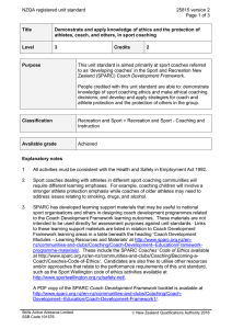 NZQA registered unit standard 25815 version 2  Page 1 of 3