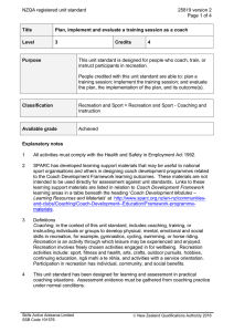 NZQA registered unit standard 25819 version 2  Page 1 of 4