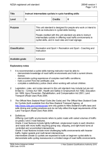 NZQA registered unit standard 26548 version 1  Page 1 of 3