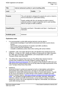 NZQA registered unit standard 26549 version 1  Page 1 of 3