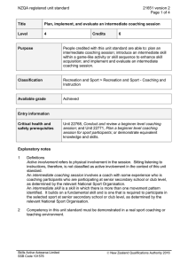 NZQA registered unit standard 21651 version 2  Page 1 of 4