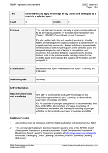 NZQA registered unit standard 25827 version 2  Page 1 of 4