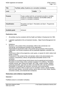NZQA registered unit standard 27297 version 1  Page 1 of 3