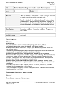 NZQA registered unit standard 4864 version 7  Page 1 of 3