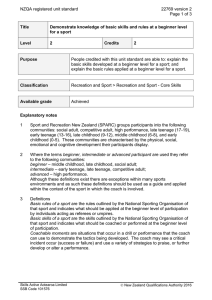 NZQA registered unit standard 22769 version 2  Page 1 of 3